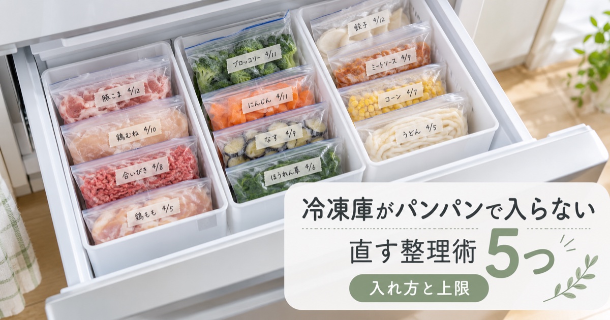 冷凍庫がパンパンで入らない…を直す整理術5つ【入れ方と上限】