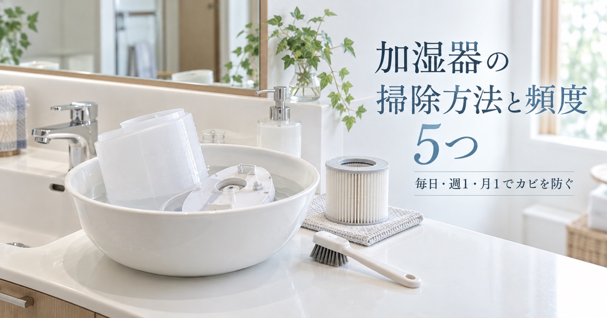 加湿器の掃除方法と頻度5つ【毎日・週1・月1でカビを防ぐ】