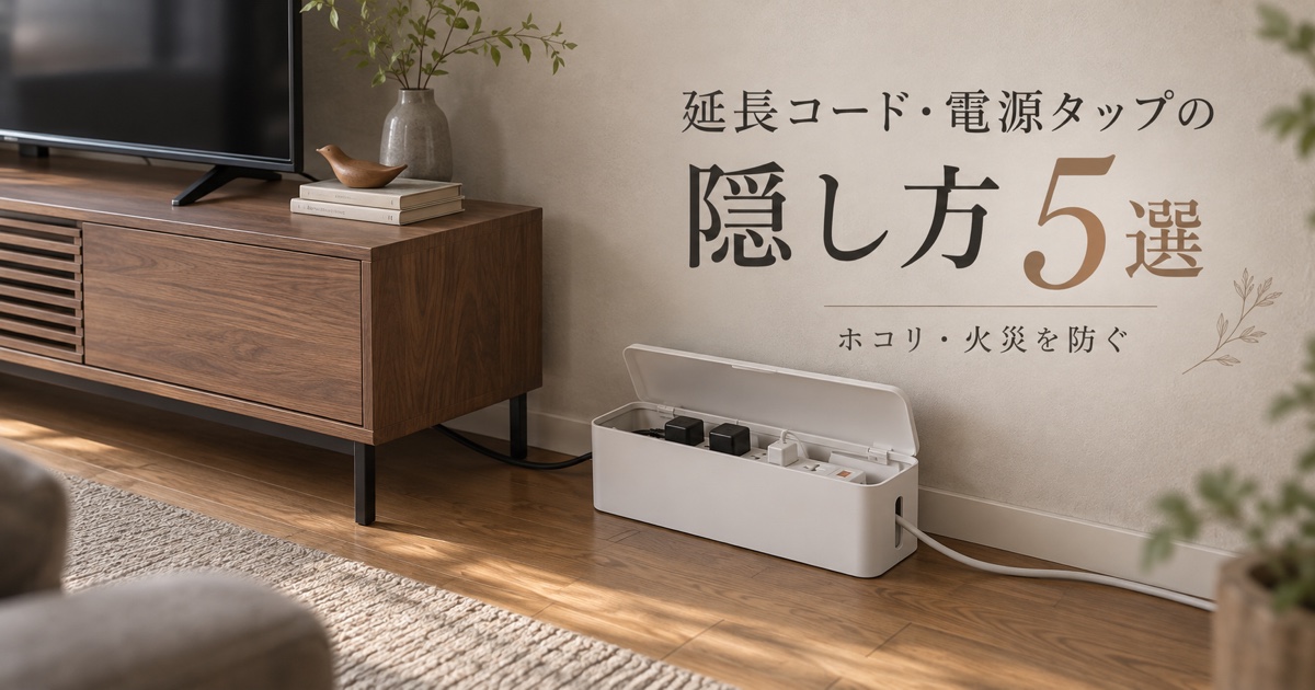 延長コード・電源タップの隠し方5選【ホコリ・火災を防ぐ】