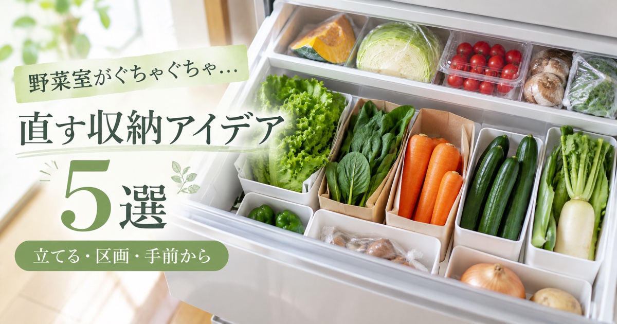 野菜室がぐちゃぐちゃ…を直す収納アイデア5選【立てる】
