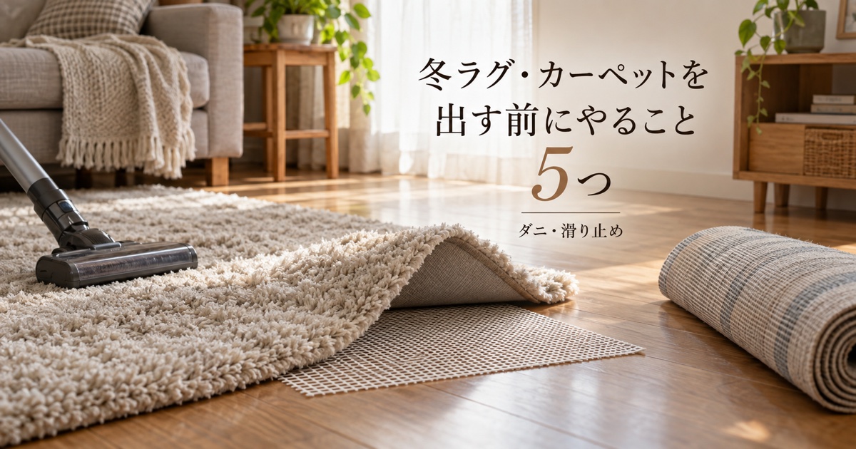 冬ラグ・カーペットを出す前にやること5つ【ダニ・滑り止め】